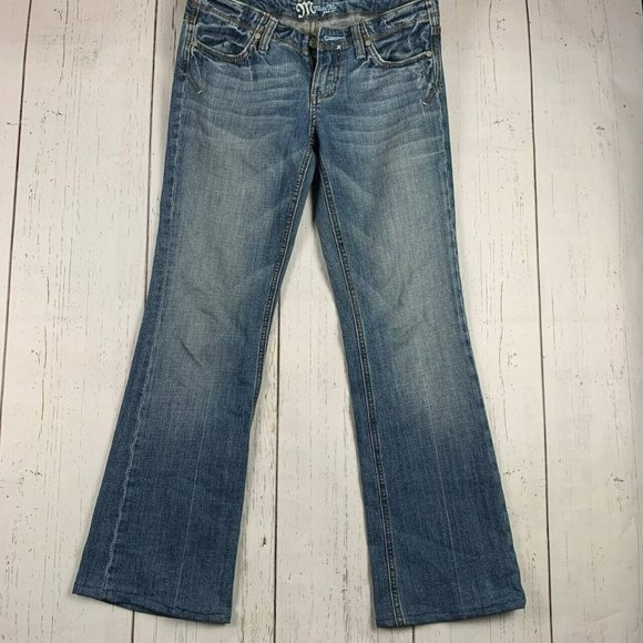 Miss Me Jeans Miss Me 28 Flare Fit Faded Low Rise Blue Jeans Pants